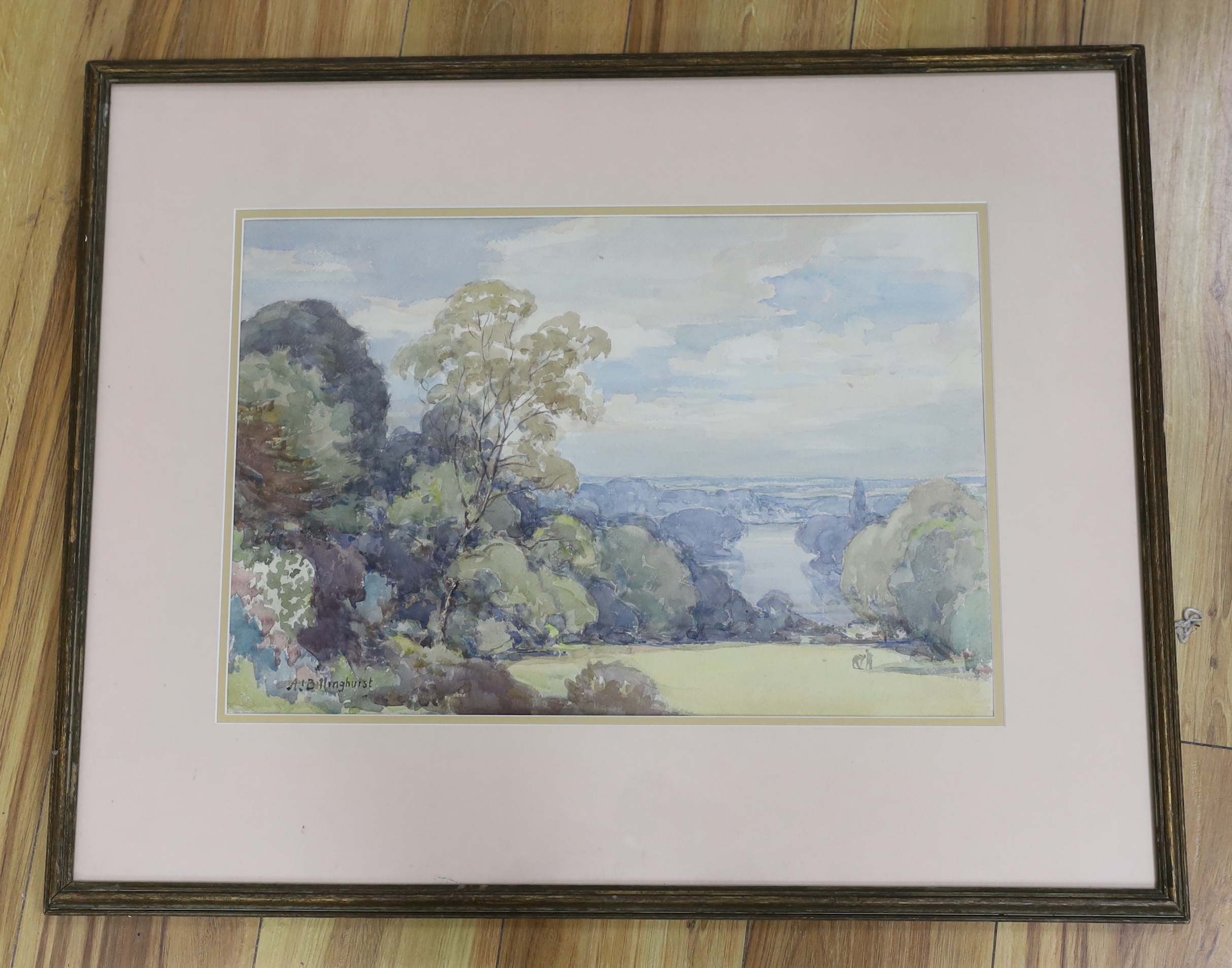 Alfred John Billingshurst (1880-1963), watercolour, View of The Thames from Richmond Hill , signed, 34 x 50cm